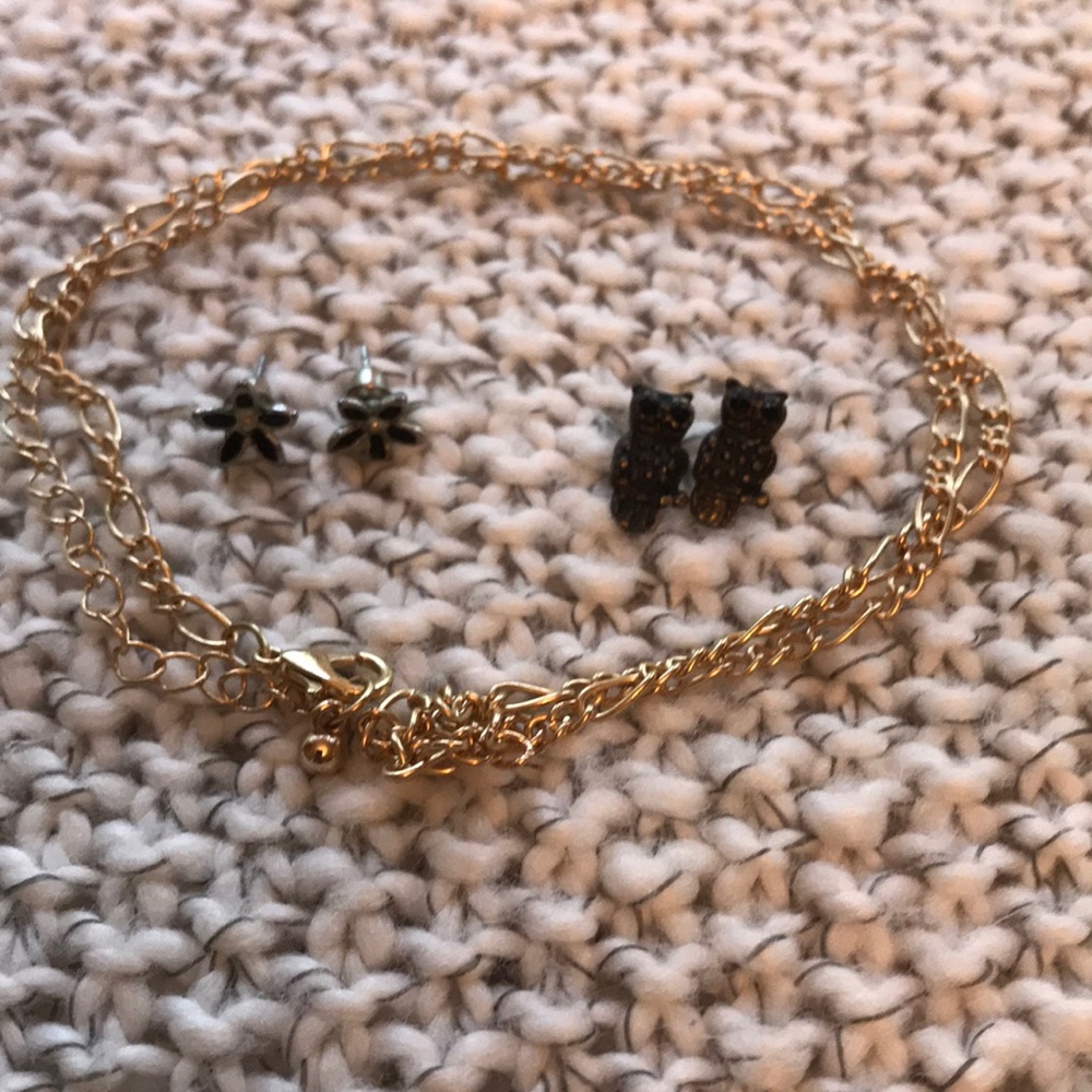 Two Earring Studs and an 18” Necklace!